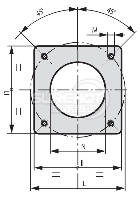 百得TBG85P燃烧器法兰图