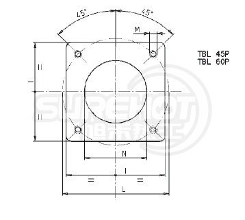百得TBL45 P燃烧器法兰图