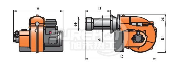 百得SPARK 26W燃烧器外型尺寸图
