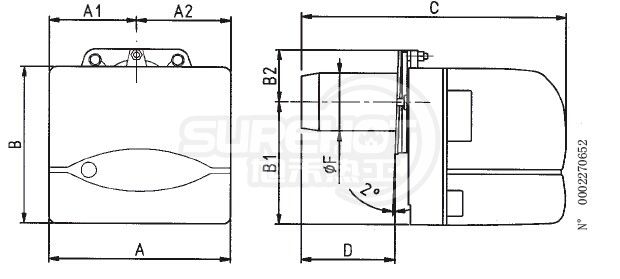 百得BTL26 P燃烧器外型尺寸图